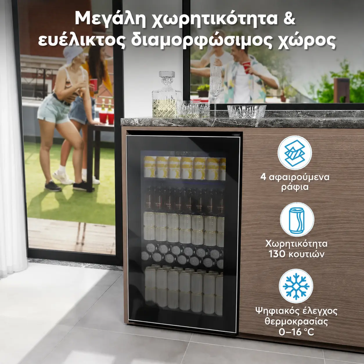 Glacier Home Premium mini ψυγείο ποτών 91 L με ψηφιακό αφής έλεγχο — εικόνα 2